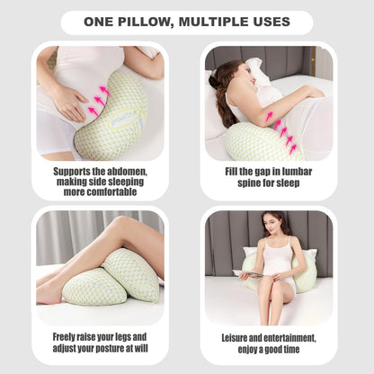 Pregnancy Pillow - Full Body Maternity Support for Back & Hips, Soft Sleeping Pillow with Removable Cover, Comfort for Side Sleepers and Pregnancy