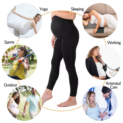 New Pregnancy High Waist Leggings Skinny Maternity Clothes for Pregnant Women Belly Support Knitted Leggins Body Shaper Trousers