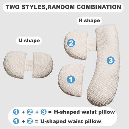 Pregnancy Pillow - Full Body Maternity Support for Back & Hips, Soft Sleeping Pillow with Removable Cover, Comfort for Side Sleepers and Pregnancy