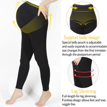 New Pregnancy High Waist Leggings Skinny Maternity Clothes for Pregnant Women Belly Support Knitted Leggins Body Shaper Trousers