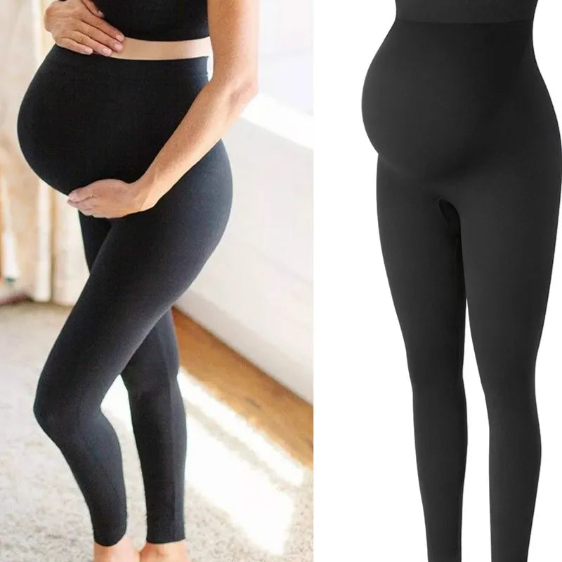 New Pregnancy High Waist Leggings Skinny Maternity Clothes for Pregnant Women Belly Support Knitted Leggins Body Shaper Trousers