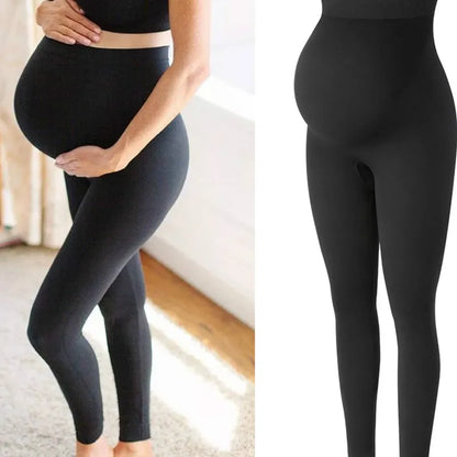 New Pregnancy High Waist Leggings Skinny Maternity Clothes for Pregnant Women Belly Support Knitted Leggins Body Shaper Trousers