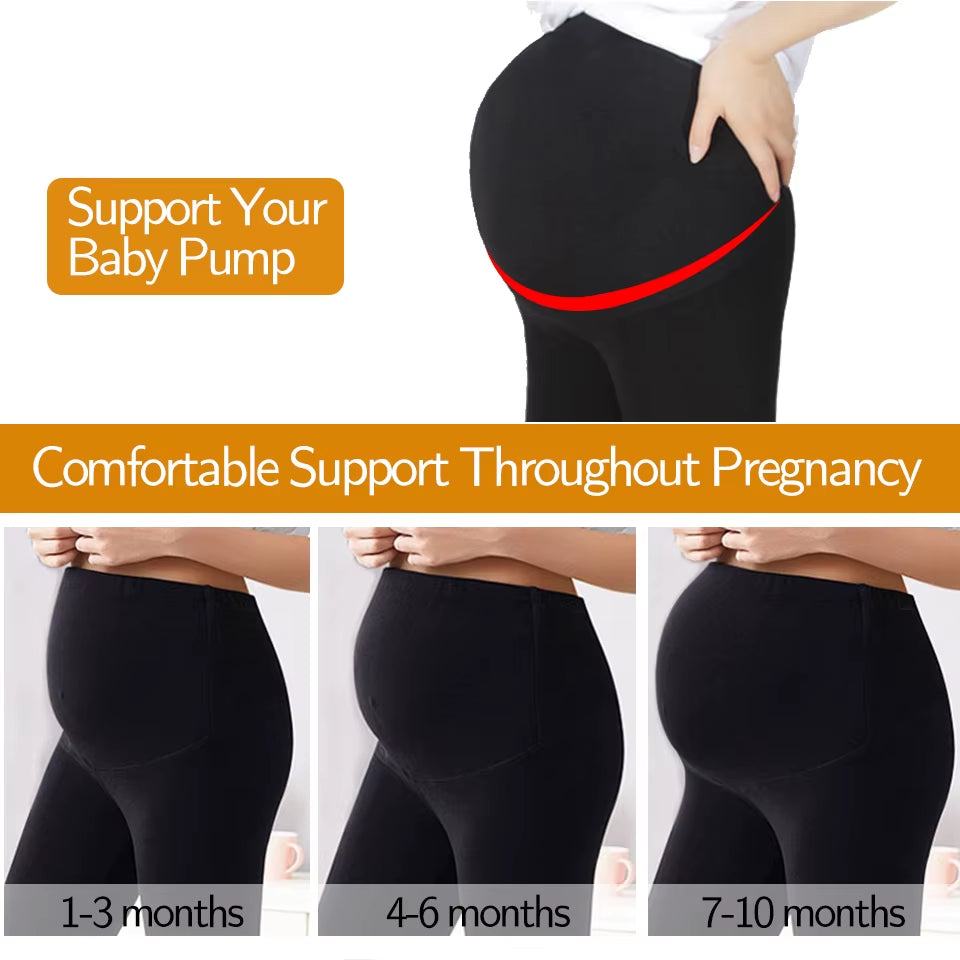 New Pregnancy High Waist Leggings Skinny Maternity Clothes for Pregnant Women Belly Support Knitted Leggins Body Shaper Trousers